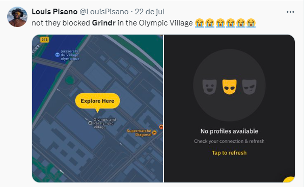 Grindr está bloqueado na Vila Olímpica de Paris? Entenda a nova polêmica