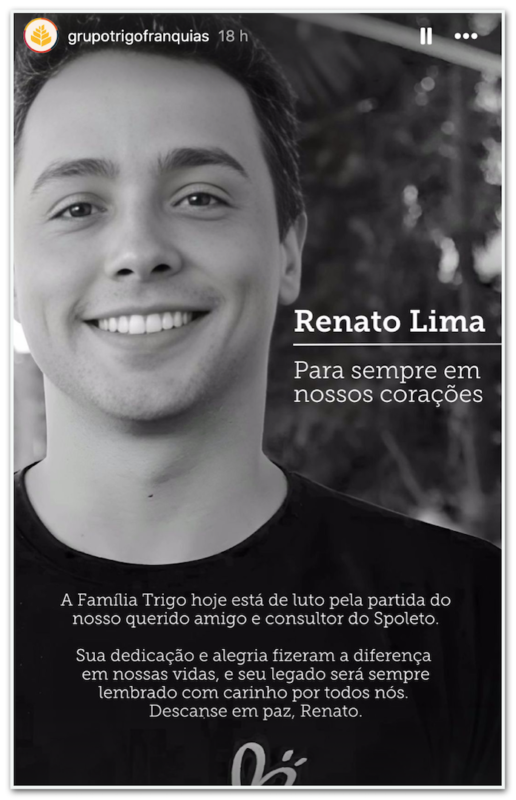 Nota Grupo Trigo sobre Renato Lima, vítima de acidente aéreo