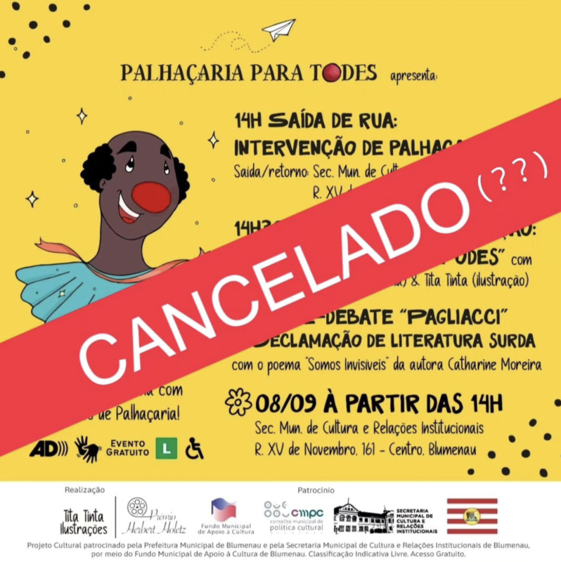 Prefeitura cancela evento cultural e expulsa participantes em Blumenau