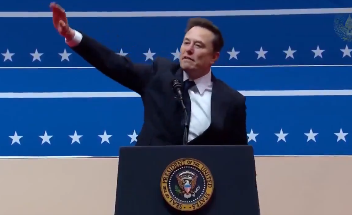 Elon Musk faz gesto apontado como nazista