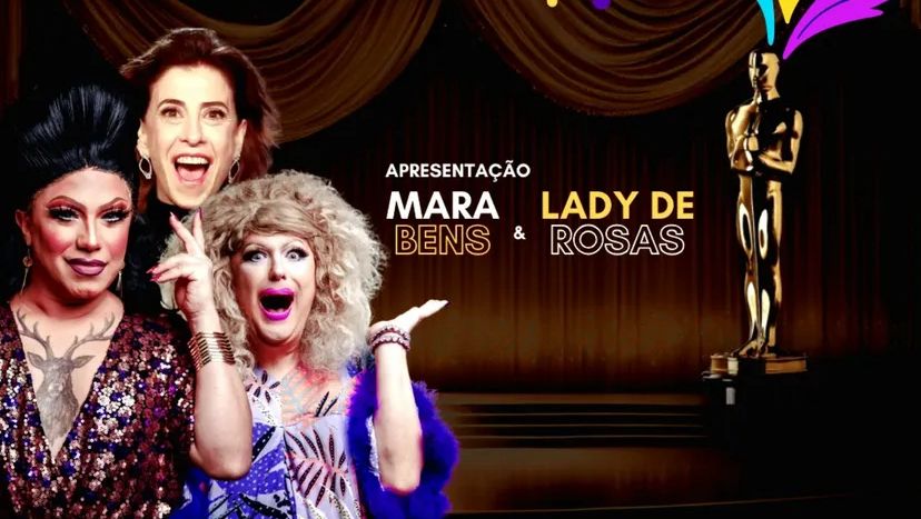 Oscar 2025 na Galeria Lama: Torcida pelo Brasil com Mara Bens e Lady de Rosas - Imagem: Reprodução/ Floripa.LGBT