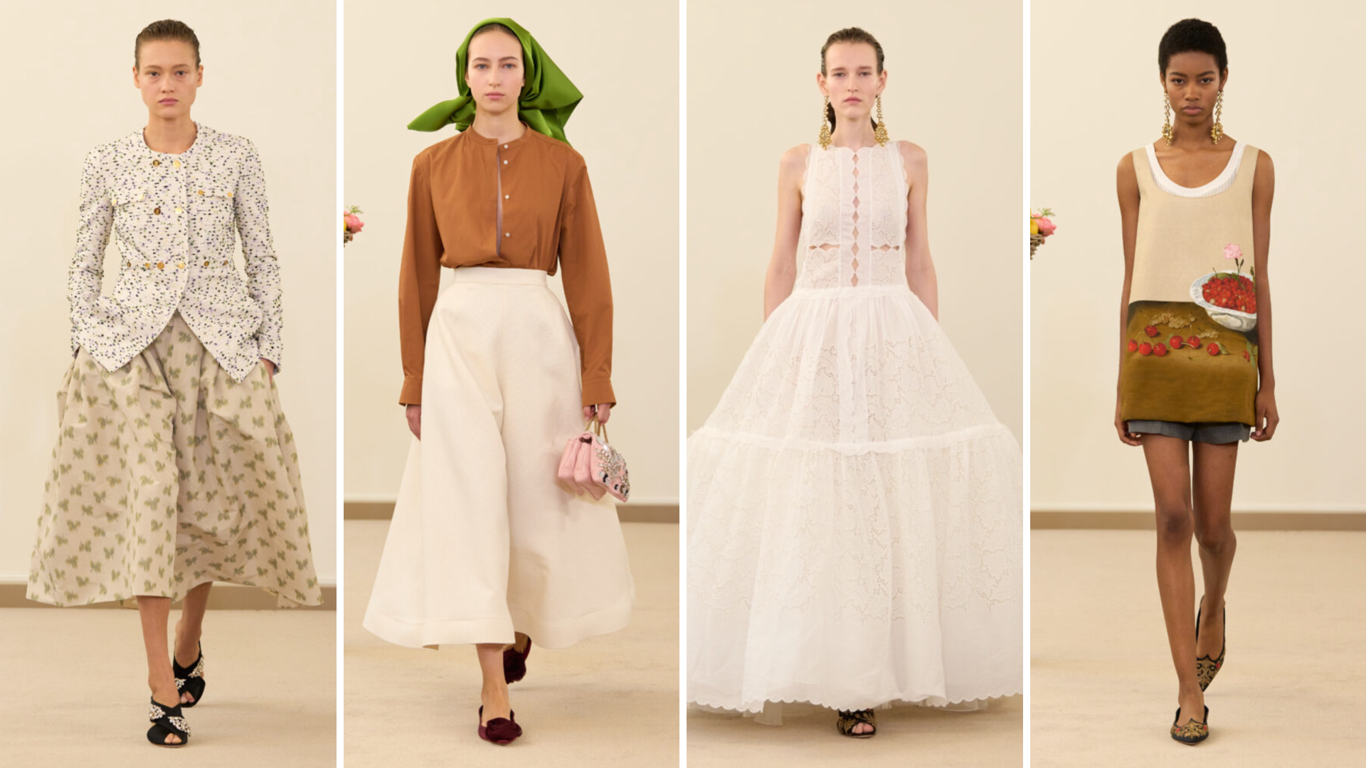 Giambattista Valli aposta no retorno das 'tradwifes' e resgata o visual das donas de casa dos anos 50