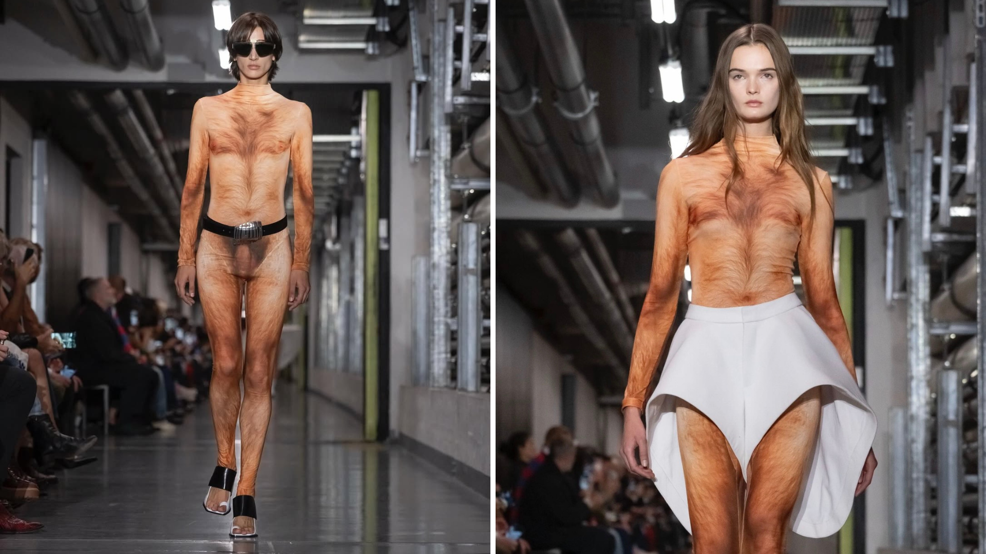 Modelos vestidas com corpos masculinos a ousadia de Duran Lantink na nova coleção da Jean Paul Gaultier se destacaram na Semana de Moda de Paris